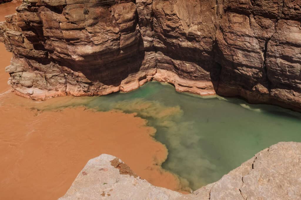 The confluence of Havasu Creek at the Colorado River