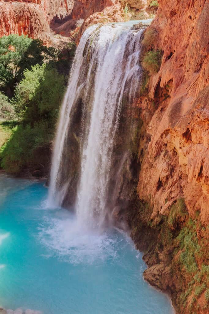 Havasupai Falls is made of a series of waterfalls along Havasu Creek.