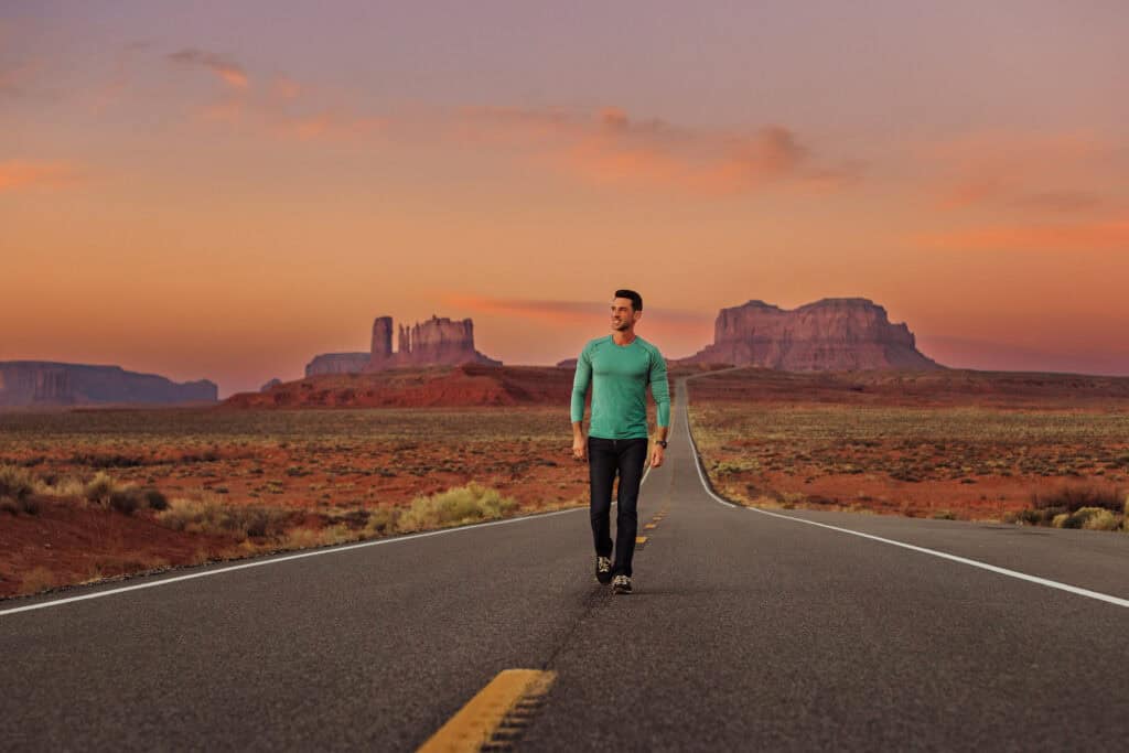 Jared Dillingham at "Forrest Gump" point near Monument Valley