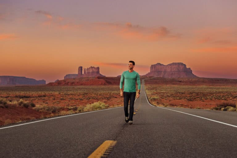 Jared Dillingham at "Forrest Gump" point near Monument Valley