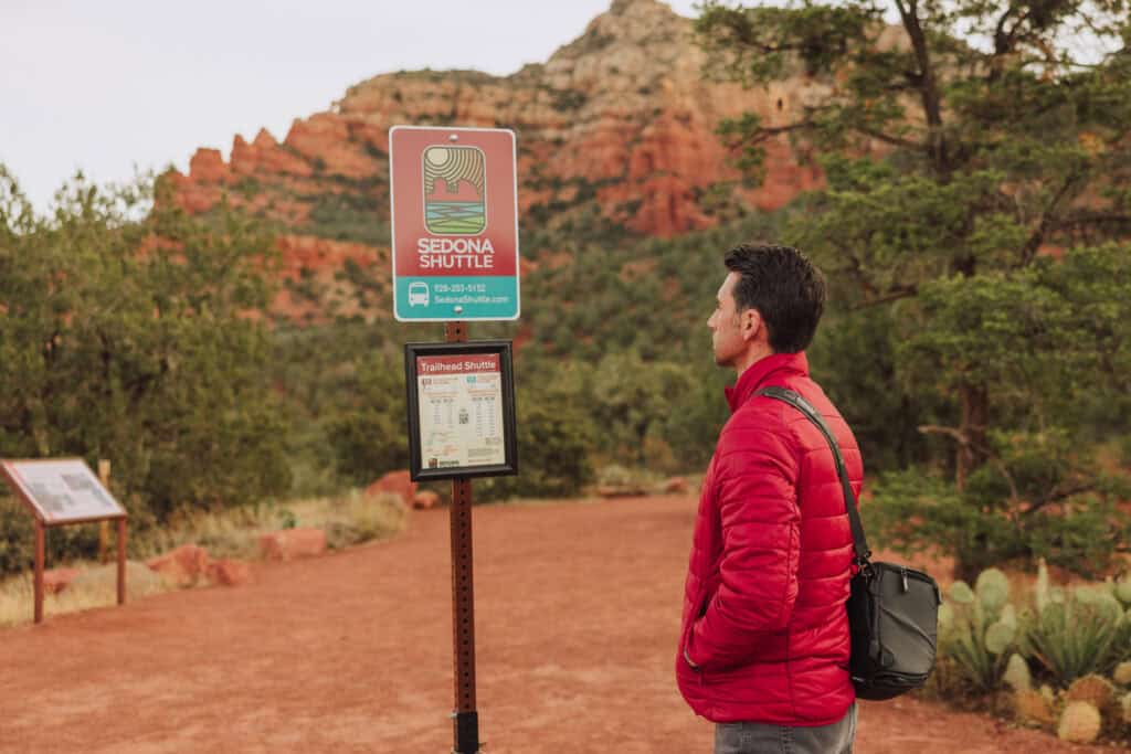 Jared Dillingham at the Sedona Shuttle dropoff