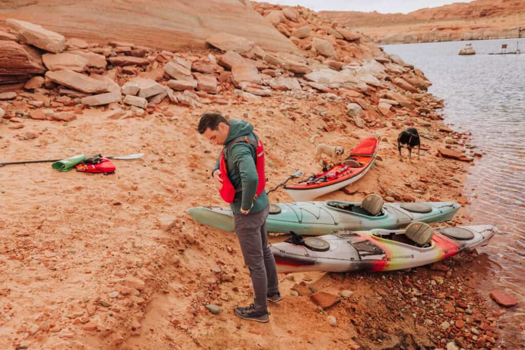 Jared Dilingham on a kayak tour of Antelope Canyon