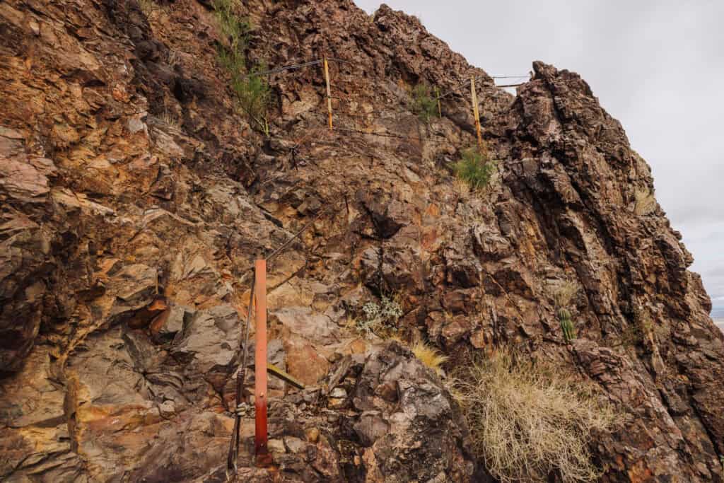 Railings on the Picacho Peak hiking trail