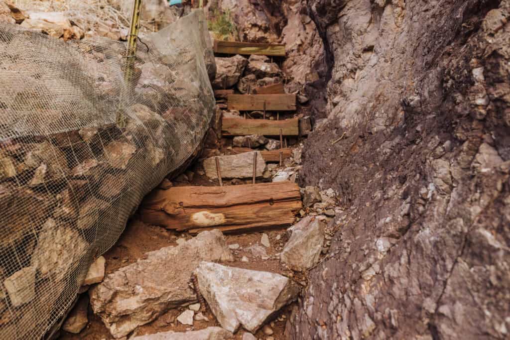 Steps on the trail to the summit of Picacho Peak