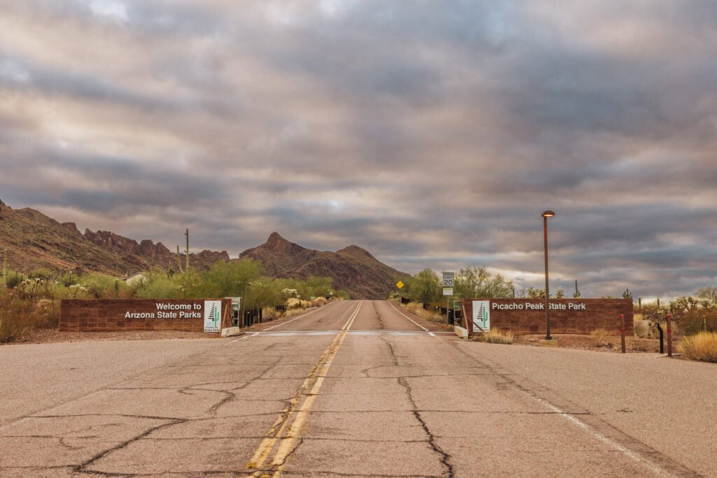 Entrance to Picacho Peak State Park in Arizona