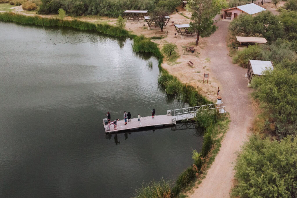 The dock at Dankworth Pond, AZ