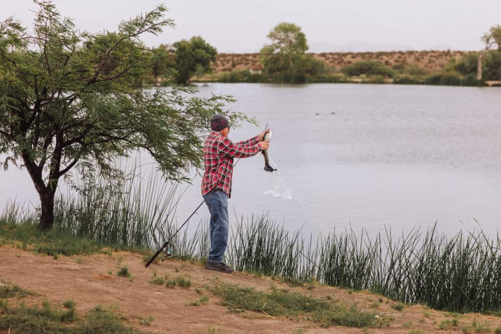 Fishing at Dankworth Pond State Park in Arizona