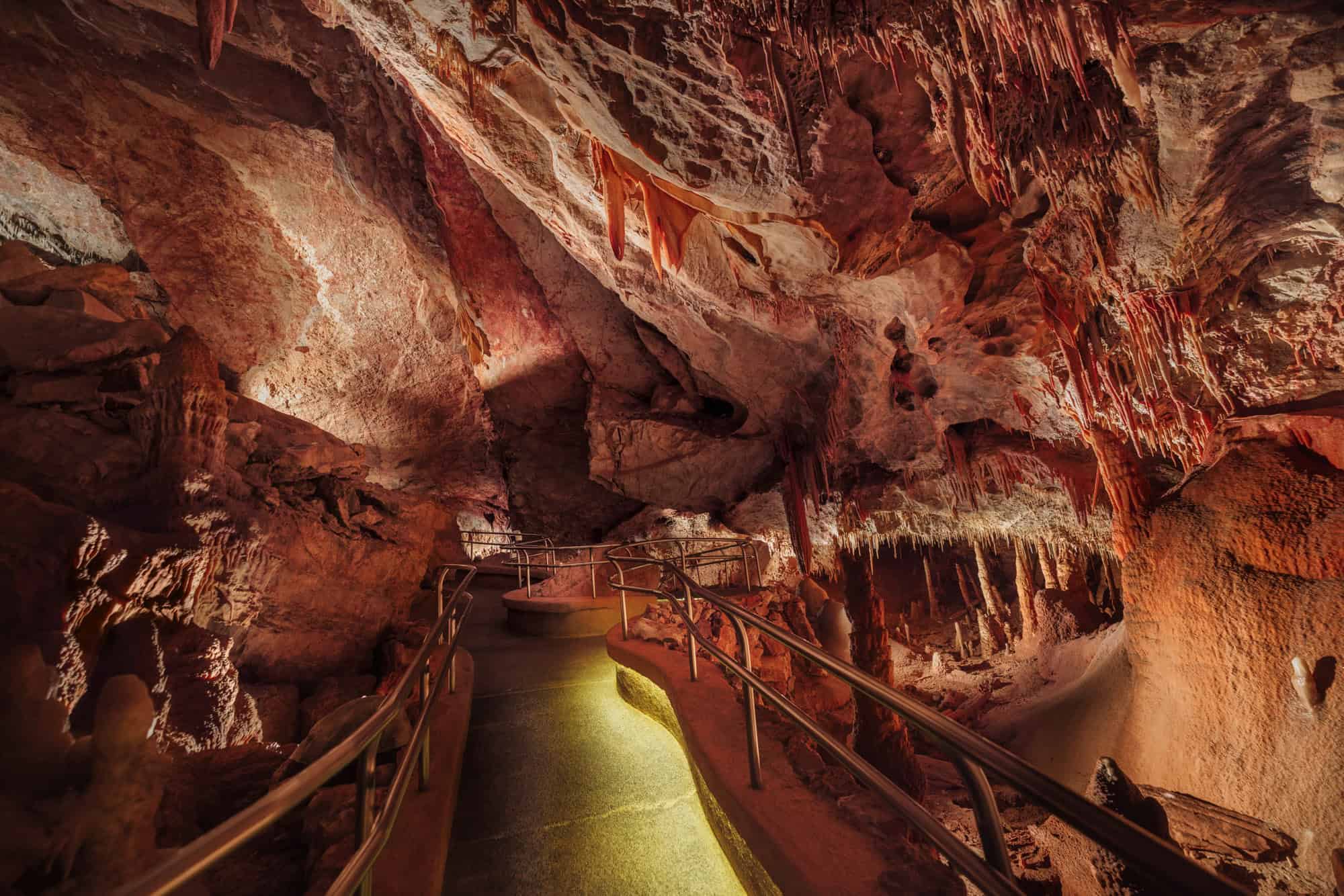 A pathway inside the caverns