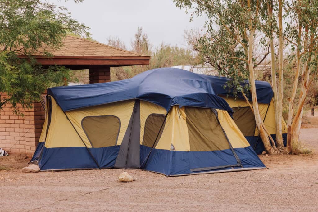 Tent camping at Roper Lake