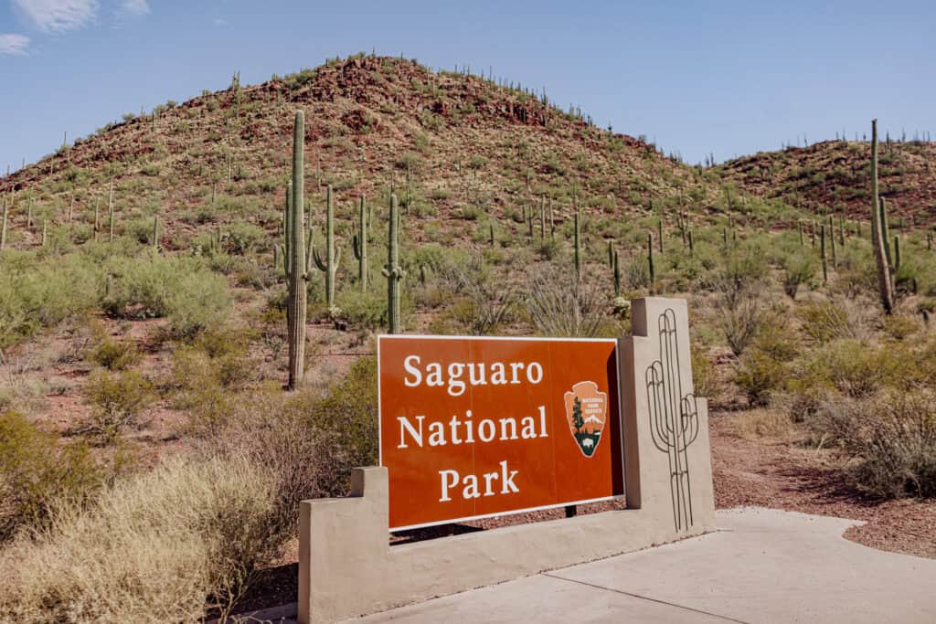 The entrance to the west side of Saguaro National Park