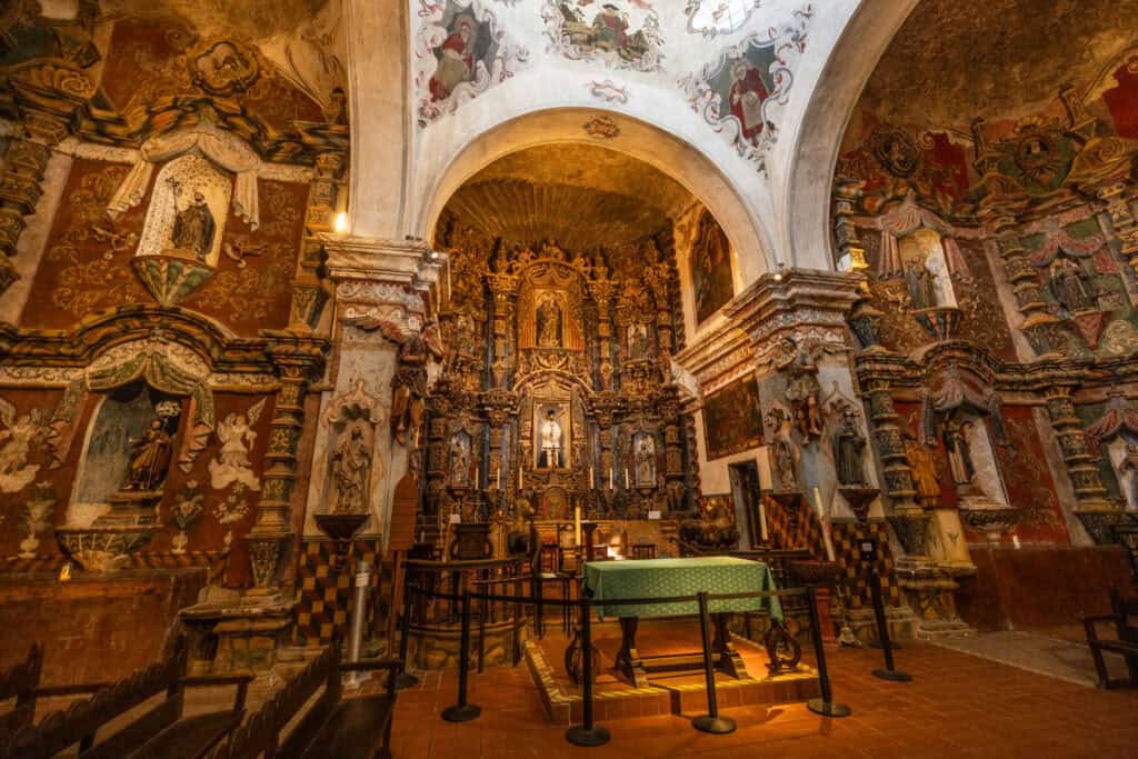 Inside the San Xavier Mission