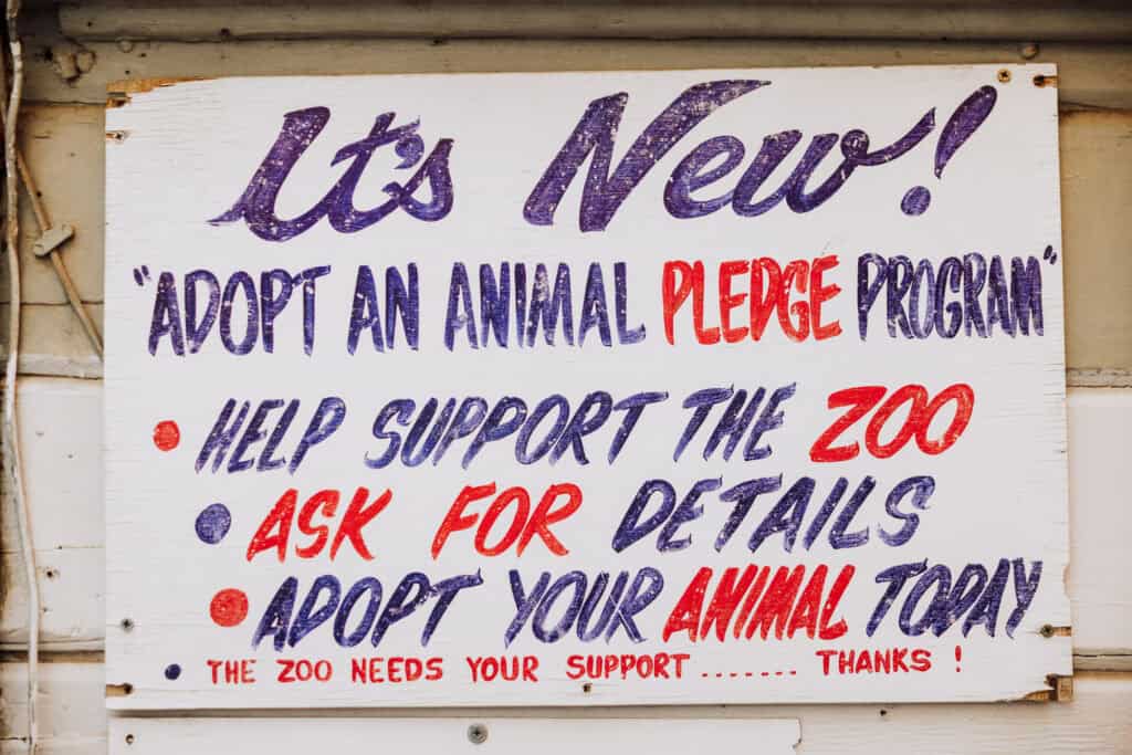 Animal support sign