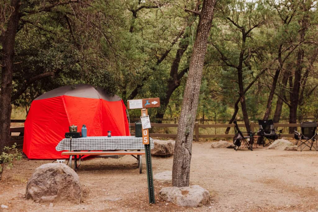 Bonita Canyon campsite at Chiricahua
