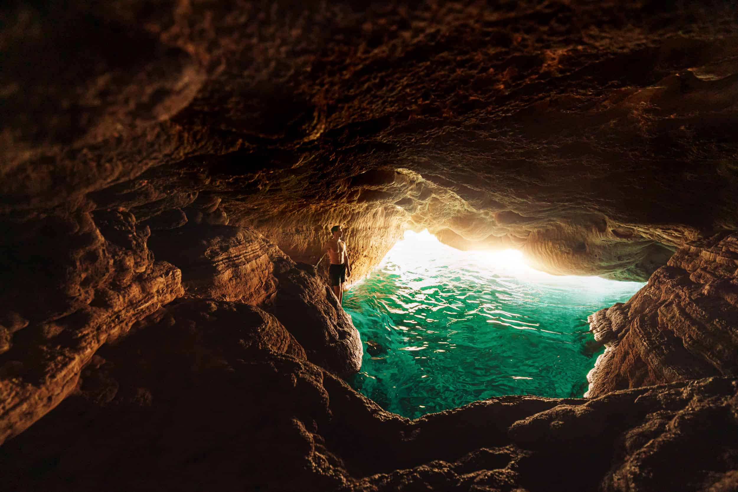 Jared Dillingham swimming in Fossil Creek, AZ