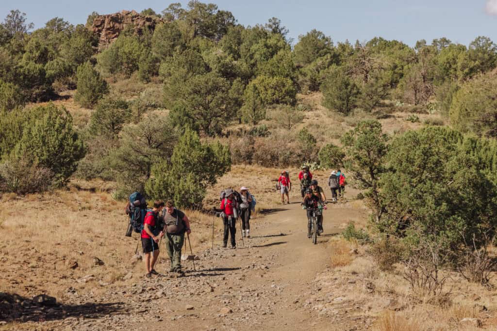 Hikers along the Bob Bear Trail to Fossil Springs