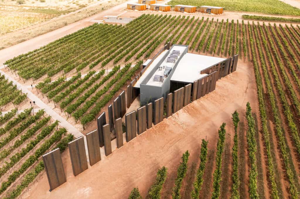 An aerial view of the Los Milics property in Arizona