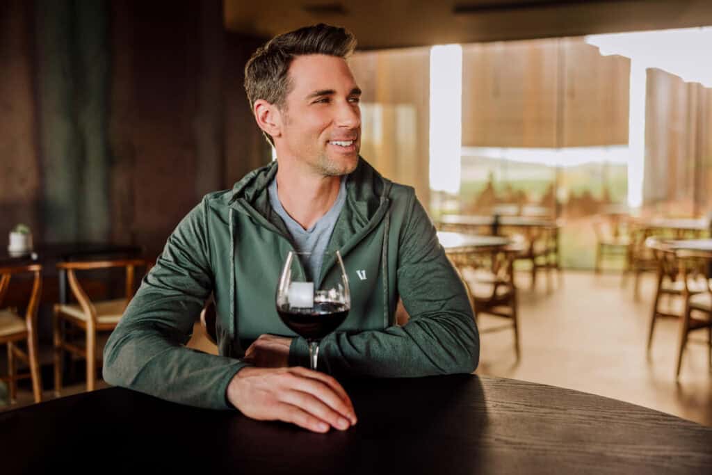 Jared Dillingham at a wine tasting at Los Milics Vineyards in Elgin, Arizona