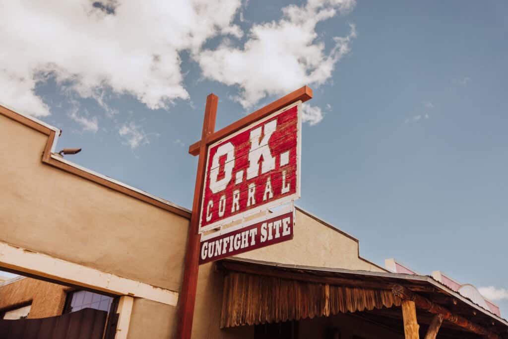 The OK Corral sign in Tombstone