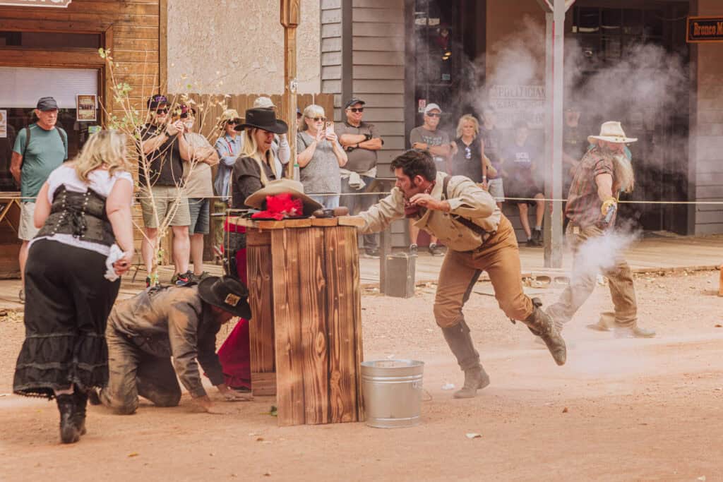 A wild west shootout reenactment in Tombstone