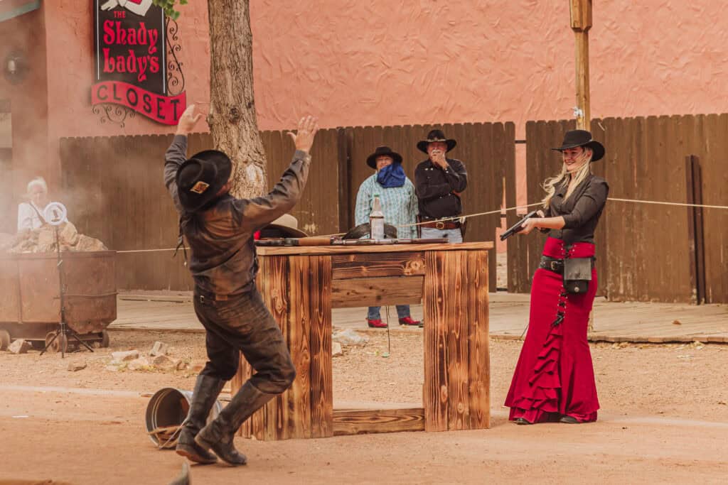 A gunfight reenactment in Tombstone, AZ