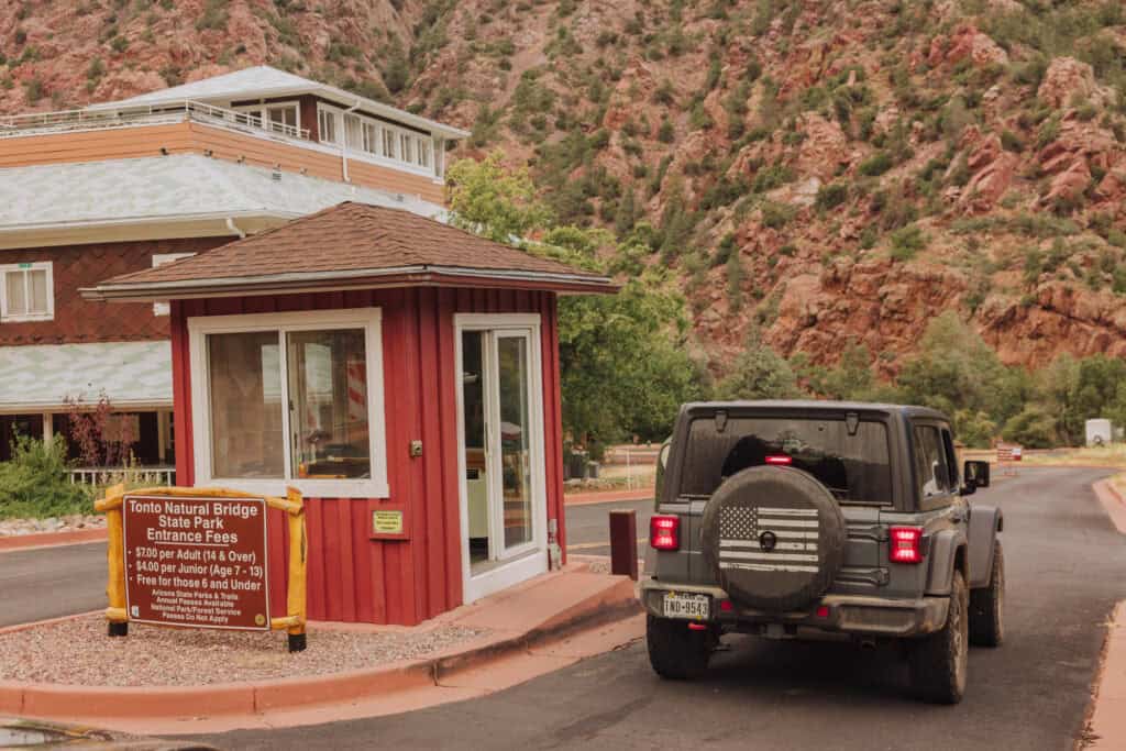 The entrance of Tonto Natural Bridge State Park near Payson, AZ