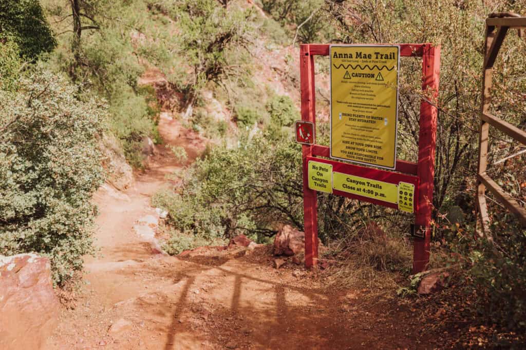 The entrance to the Anna Mae Trail at the park