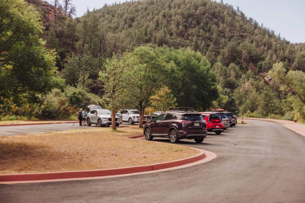 Parking lots at Tonto Natural Bridge State Park