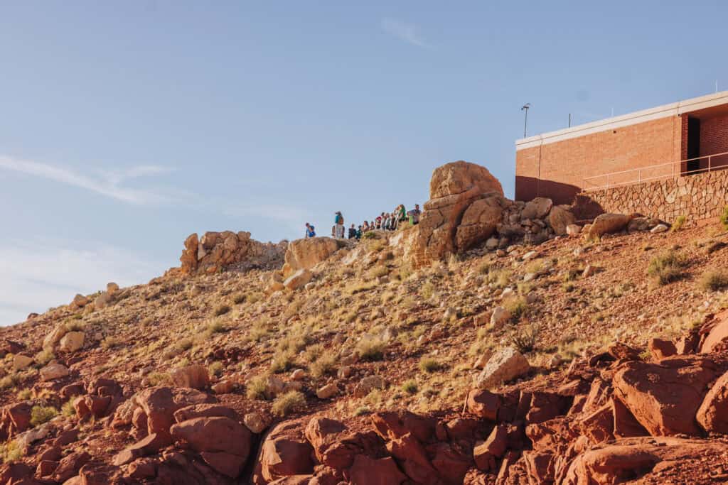 A crowd at Meteor Crater