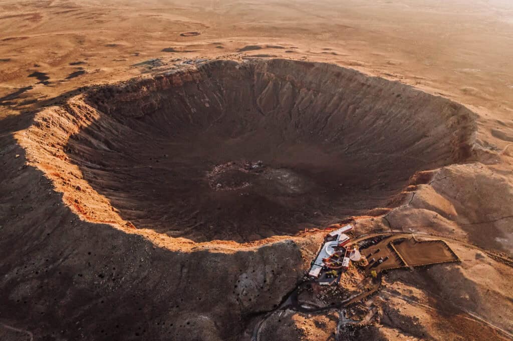 The view of Meteor Crater near Flagstaff