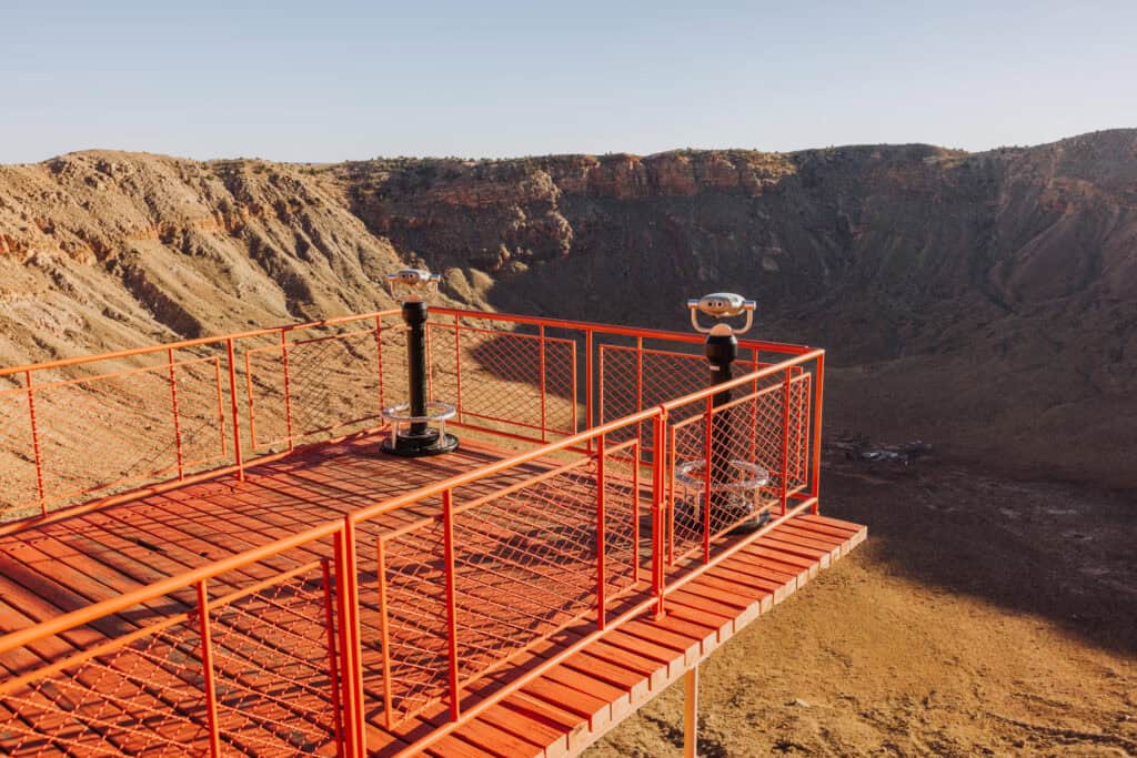 One of the viewpoints over the crater