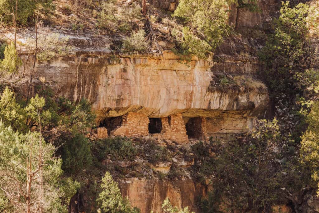 Across Walnut Canyon National Monument, looking into the cliff dwellings