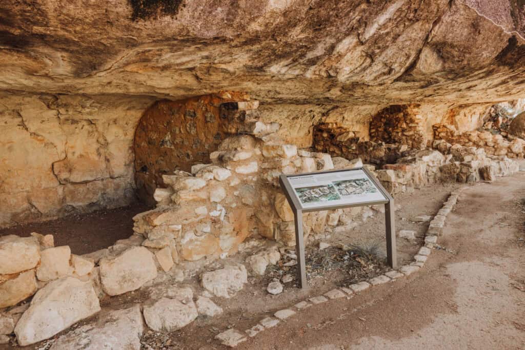 Walking through the ancient cliff dwellings near Flagstaff