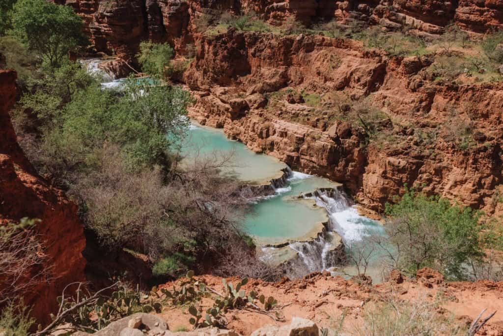Havasu Creek flowing over Beaver Falls