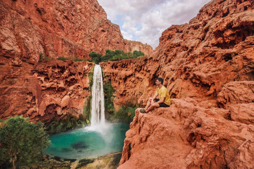 On the hike down to Mooney Falls at Havasupai