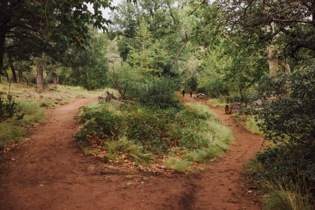 The trailhead for Water Wheel Falls in AZ