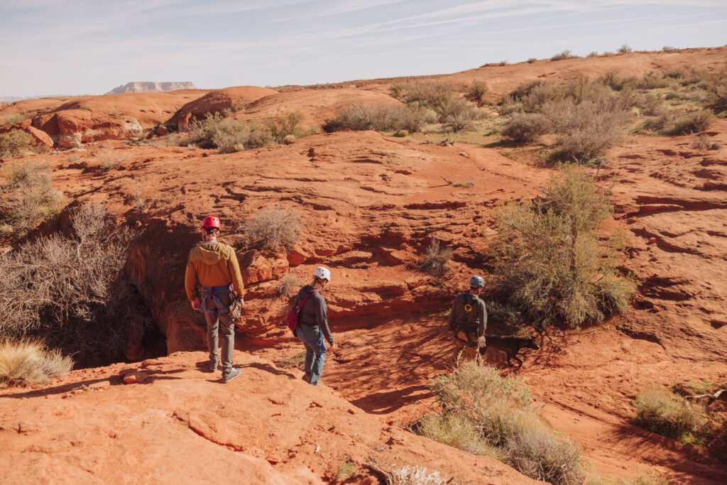 Hiking to the trailhead at Antelope Ridge Adventure Park
