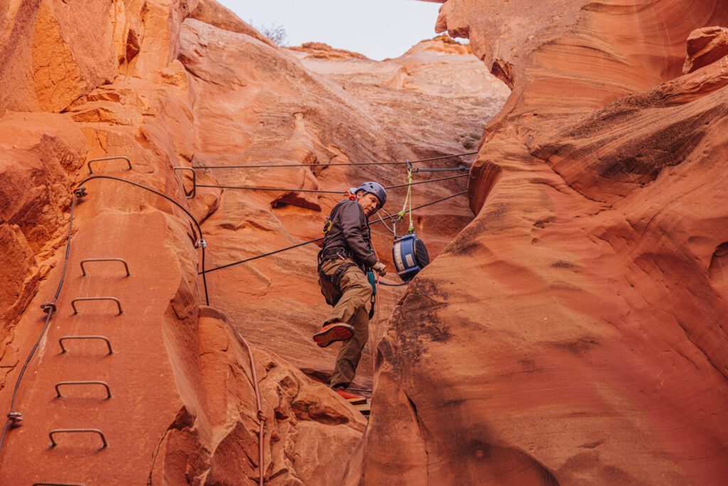 rappelling safety gear