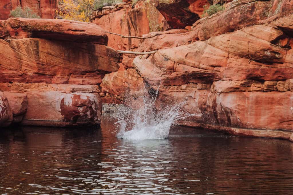 Cliff jumping at the crack at Wet Beaver Creek