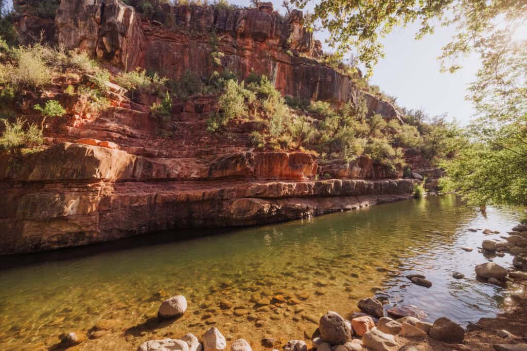 Swim along Oak Creek at Grasshopper Point